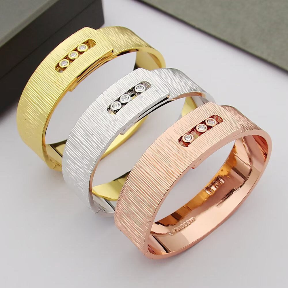 [Regal Jewels]Polished Brushed Bangle, Large Engraved Sliding Bangle