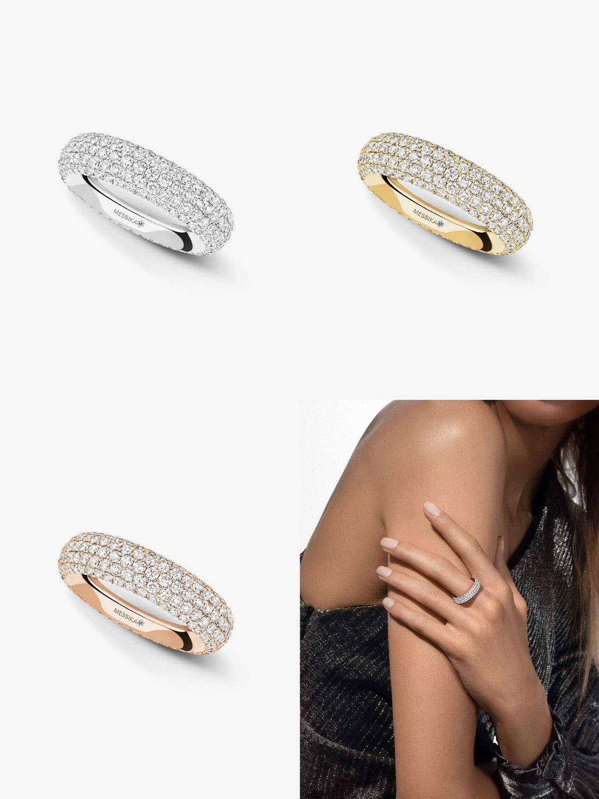 [Regal Jewelry]Fiery Full Pavé Diamond Wide Band Ring,