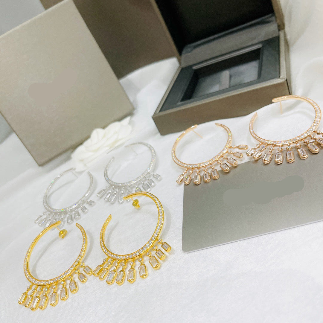 [Regal Jewelry] Kate Moss Tassel Hoop Earrings