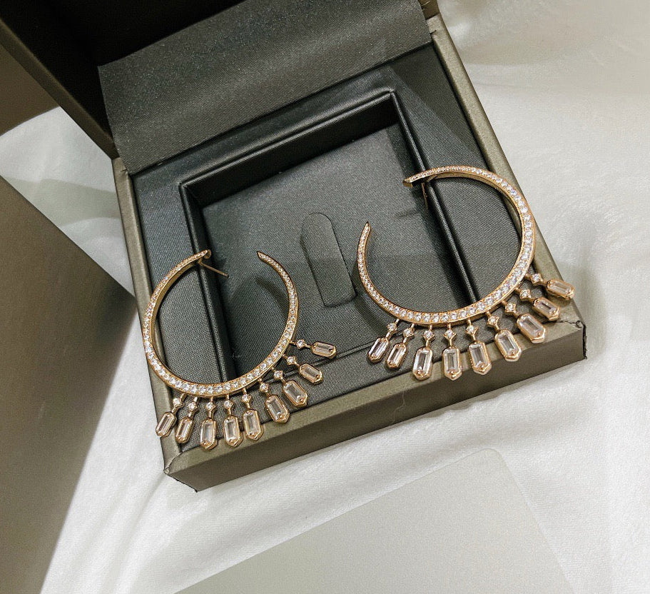 [Regal Jewelry] Kate Moss Tassel Hoop Earrings