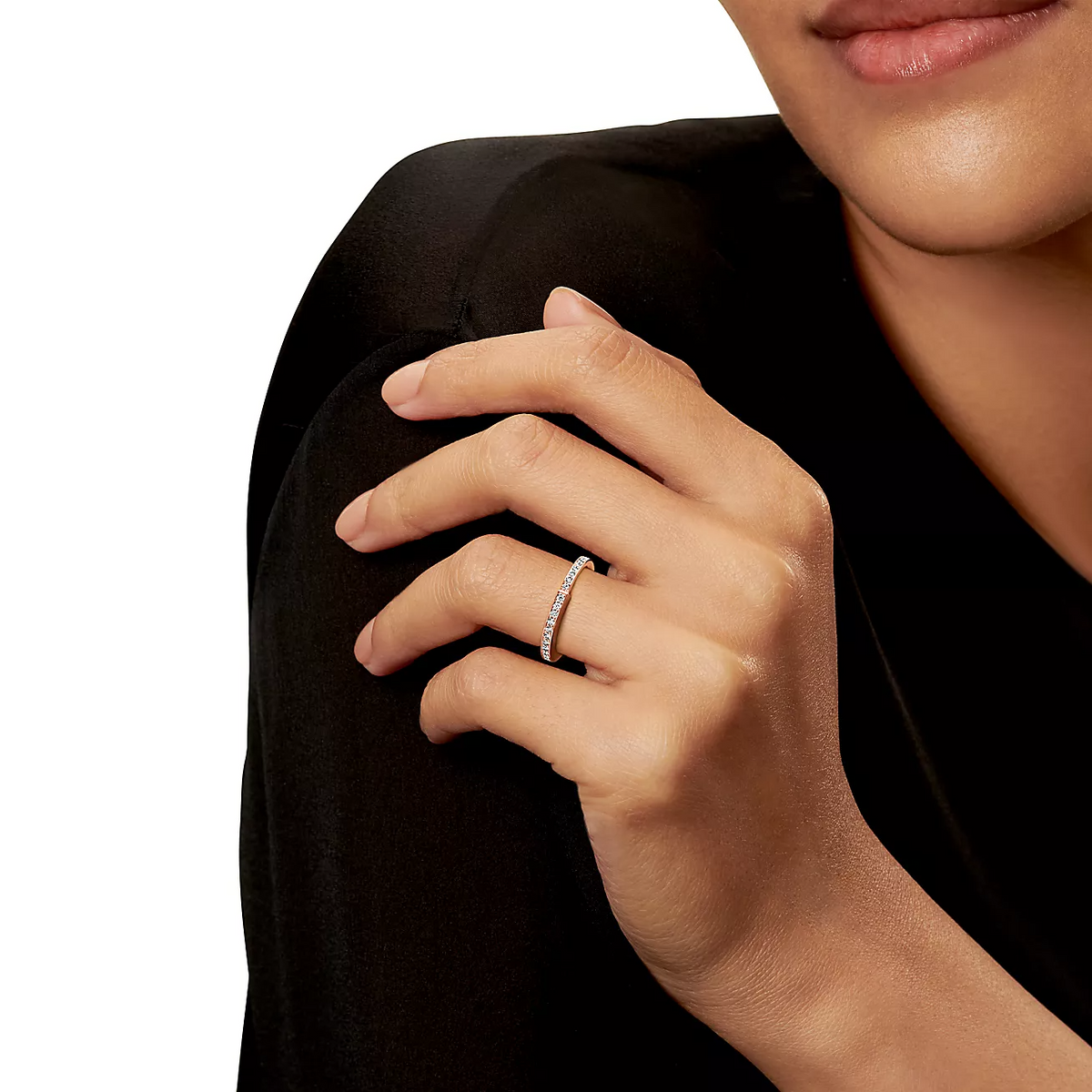 [Aura Jewelry]LOCK RING PINK GOLD DIAMOND PAVED