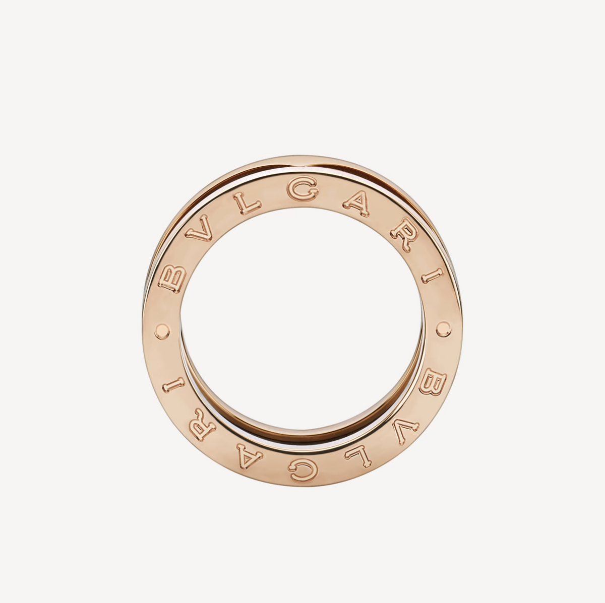 [Aura Jewels]ZERO 1 TWO-BAND LOOPS AND BLACK CERAMIC PINK GOLD RING