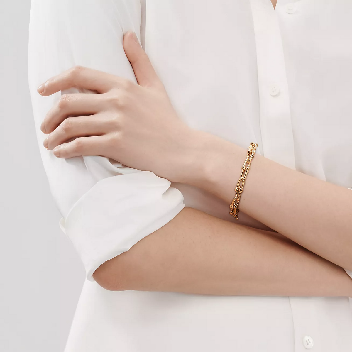 [Aura Jewelry]HARDWEAR MEDIUM LINK 20 MOTIF GOLD BRACELET