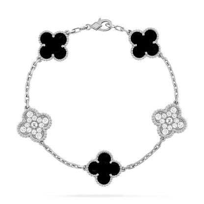 [Regal Jewels]CLOVER 5 MOTIF ONYXS BRACELET COLLECTION