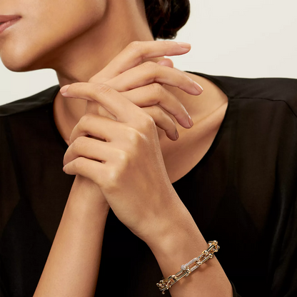 [Aura Jewelry]HARDWEAR LARGE LINK GOLD DIAMOND BRACELET