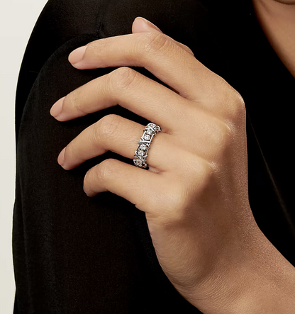 [Aura Jewelry]SIXTEEN STONE SILVER RING