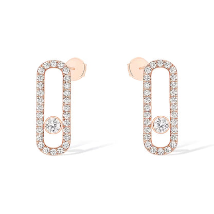 [Regal Jewels]MOVE UNO STUD DIAMOND PAVED EARRINGS