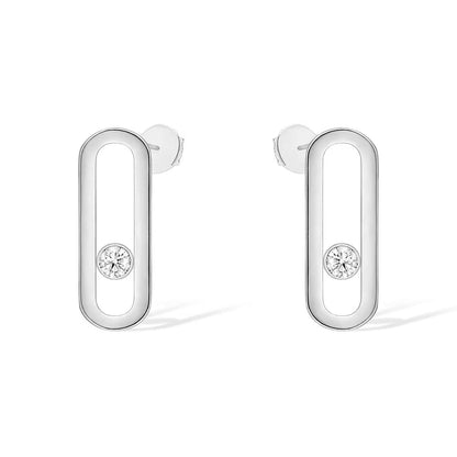 [Regal Jewels]MOVE UNO SMALL 1 DIAMOND EARRINGS