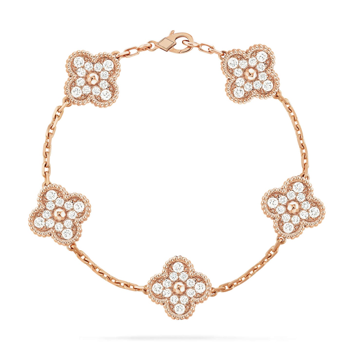 [Regal Jewels]CLOVER 5 MOTIF FULL DIAMOND BRACELET COLLECTION