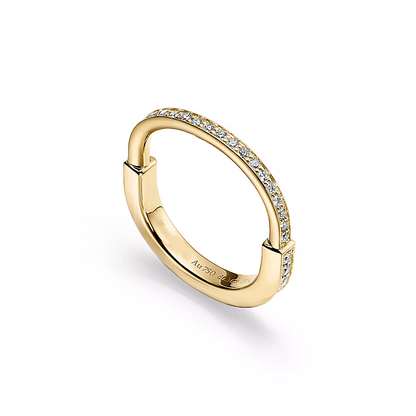 [Aura Jewelry]LOCK RING GOLD DIAMOND PAVED