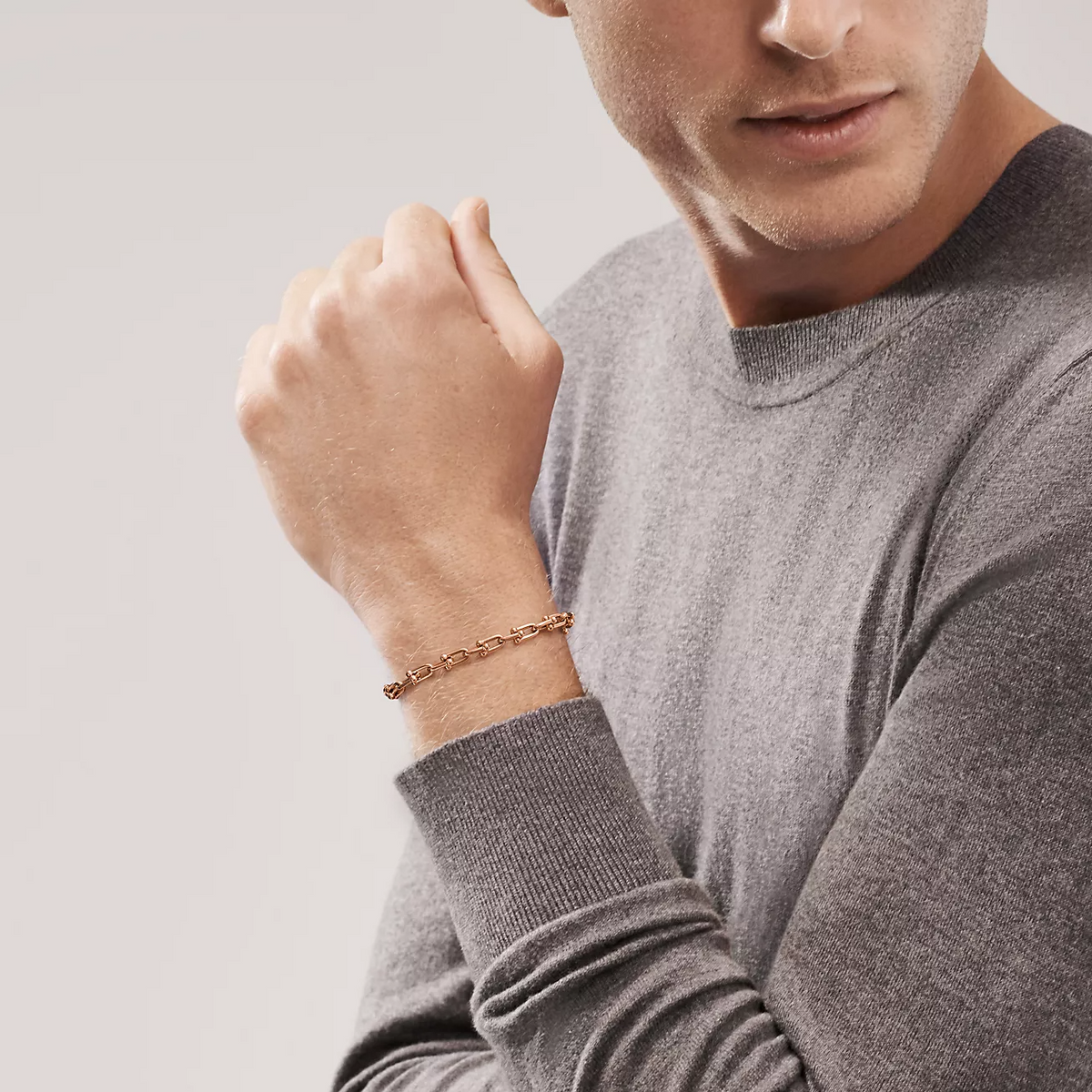 [Aura Jewelry]HARDWEAR SMALL LINK 26 MOTIF PINK GOLD BRACELET
