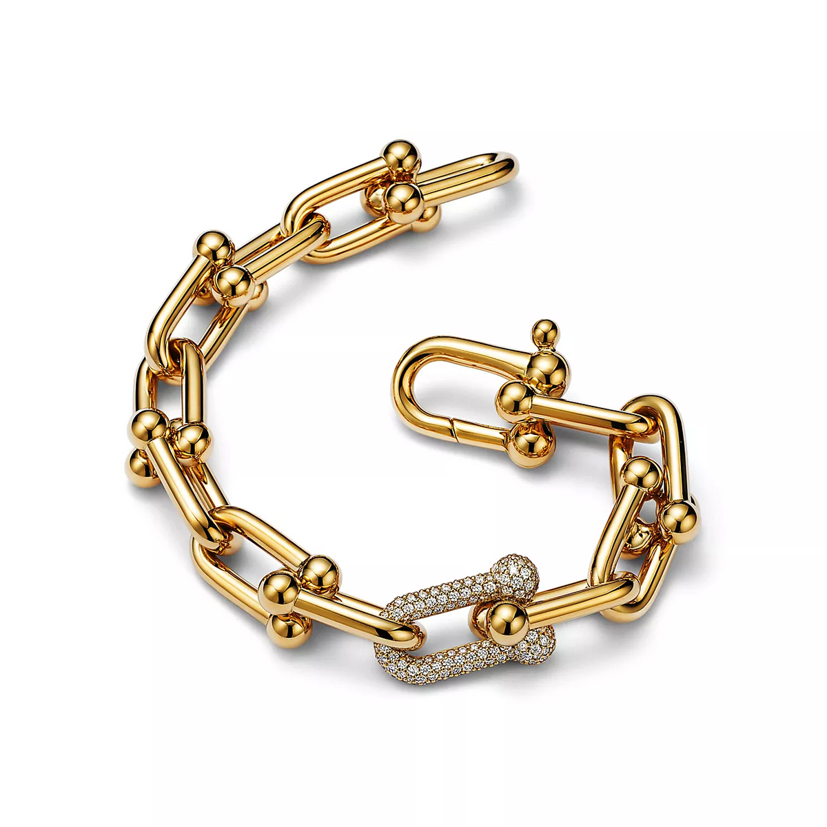 [Aura Jewelry]HARDWEAR LARGE LINK GOLD DIAMOND BRACELET