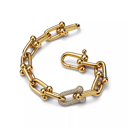[Aura Jewelry]HARDWEAR LARGE LINK GOLD DIAMOND BRACELET