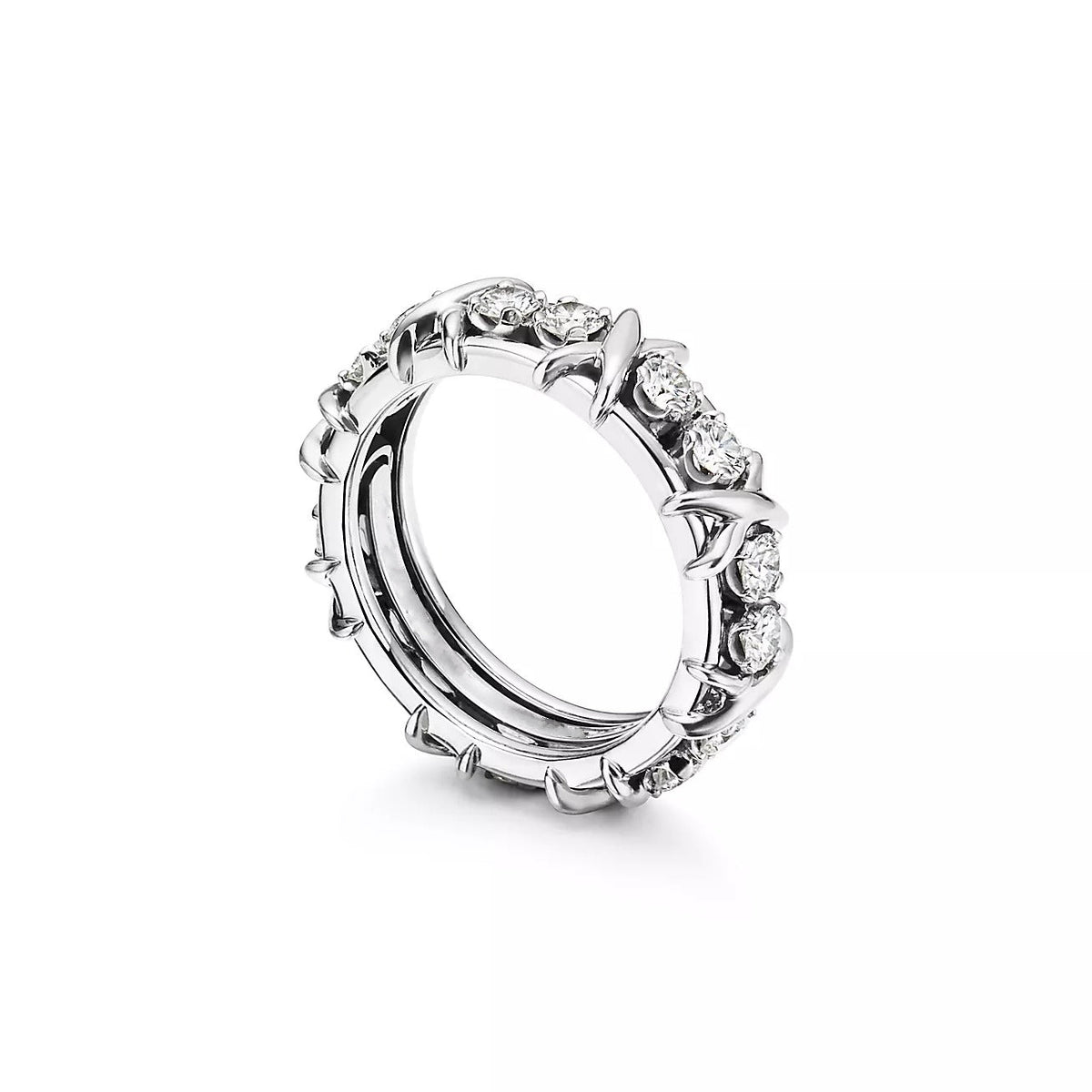 [Aura Jewelry]SIXTEEN STONE SILVER RING