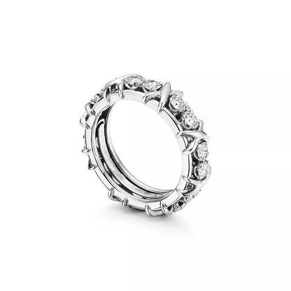 [Aura Jewelry]SIXTEEN STONE SILVER RING