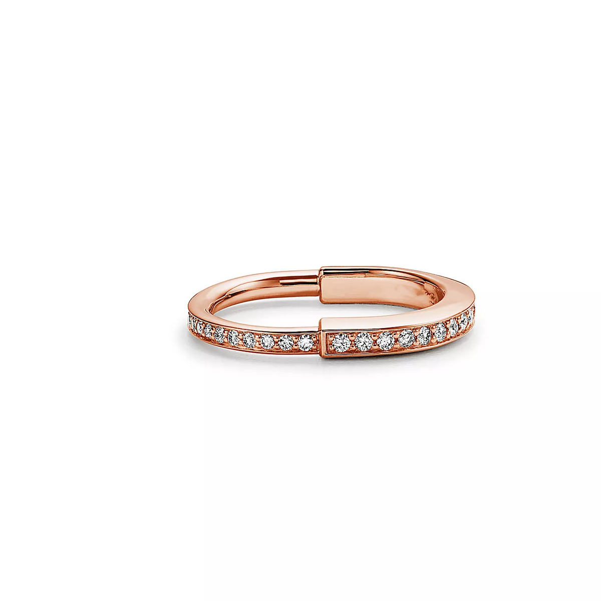[Aura Jewelry]LOCK RING PINK GOLD DIAMOND PAVED