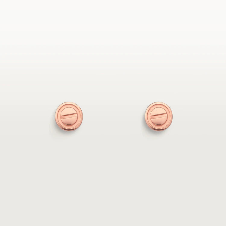 [Regal Jewels]LOVE EARRINGS PINK GOLD 10MM