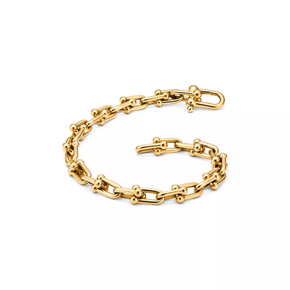 [Aura Jewelry]HARDWEAR SMALL LINK 26 MOTIF GOLD BRACELET