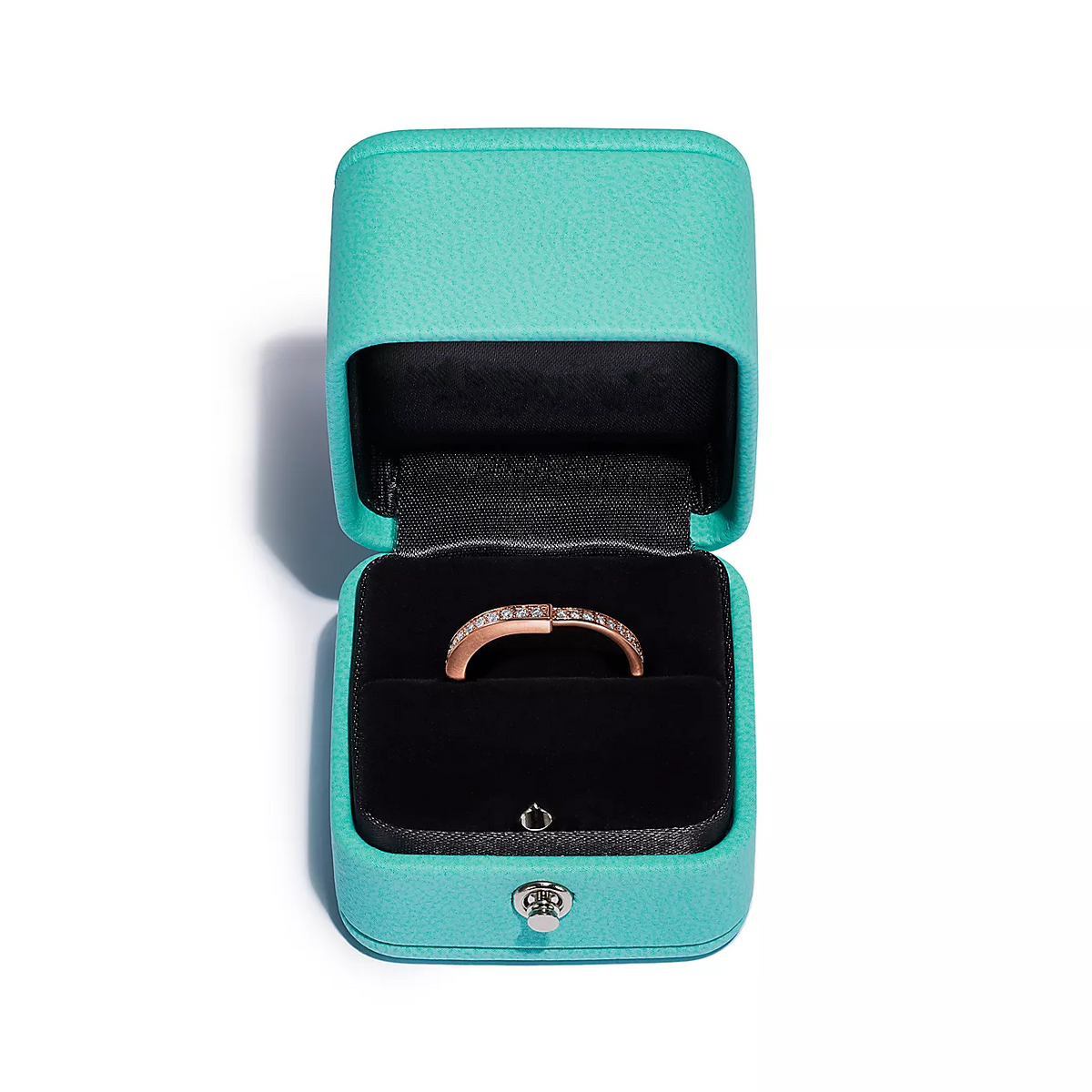 [Aura Jewelry]LOCK RING PINK GOLD DIAMOND PAVED