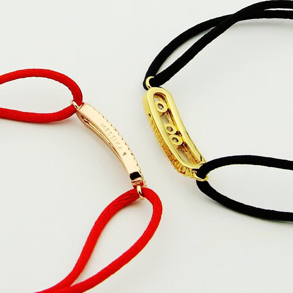 [Regal Jewels]Messika Care(s) pink cord pavé bracelet