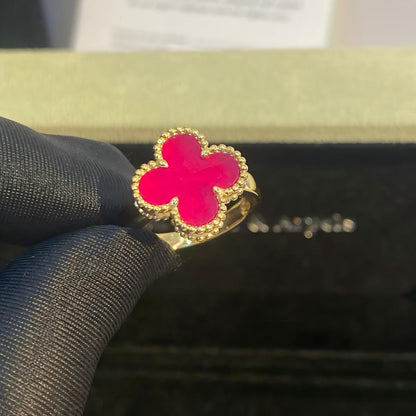 [Aura Jewels]NEW CLOVER PINK ENAMEL RINGS