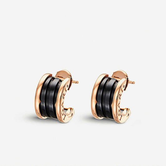 [Aura Jewels]ZERO 1 PINK GOLD CERAMIC EARRINGS