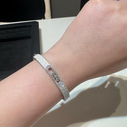 [Regal Jewels]Move Noa Ciselé half pavé bangle