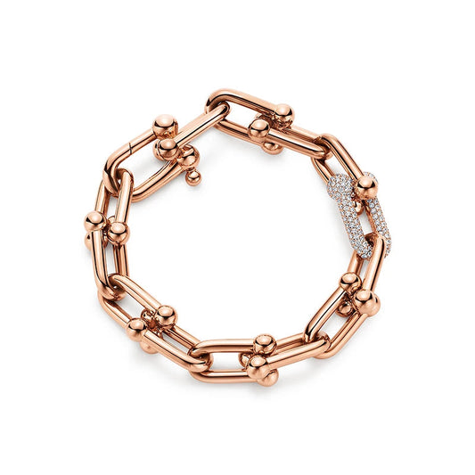 [Aura Jewelry]HARDWEAR BRACELET PINK GOLD AND SILVER DIAMOND
