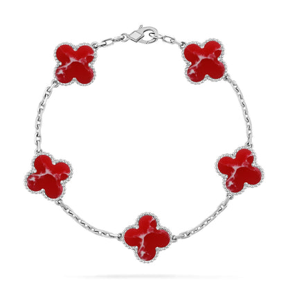 [Regal Jewels]CLOVER 5 MOTIF RED PATTERN BRACELET COLLECTION