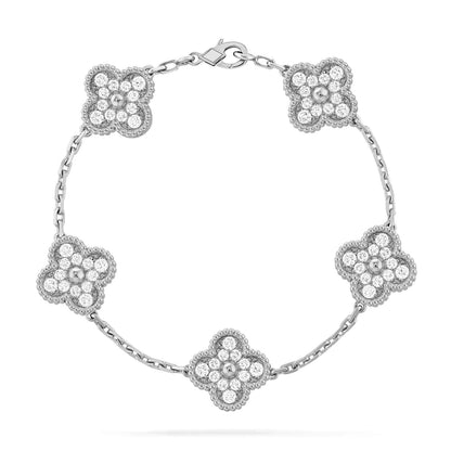 [Regal Jewels]CLOVER 5 MOTIF FULL DIAMOND BRACELET COLLECTION