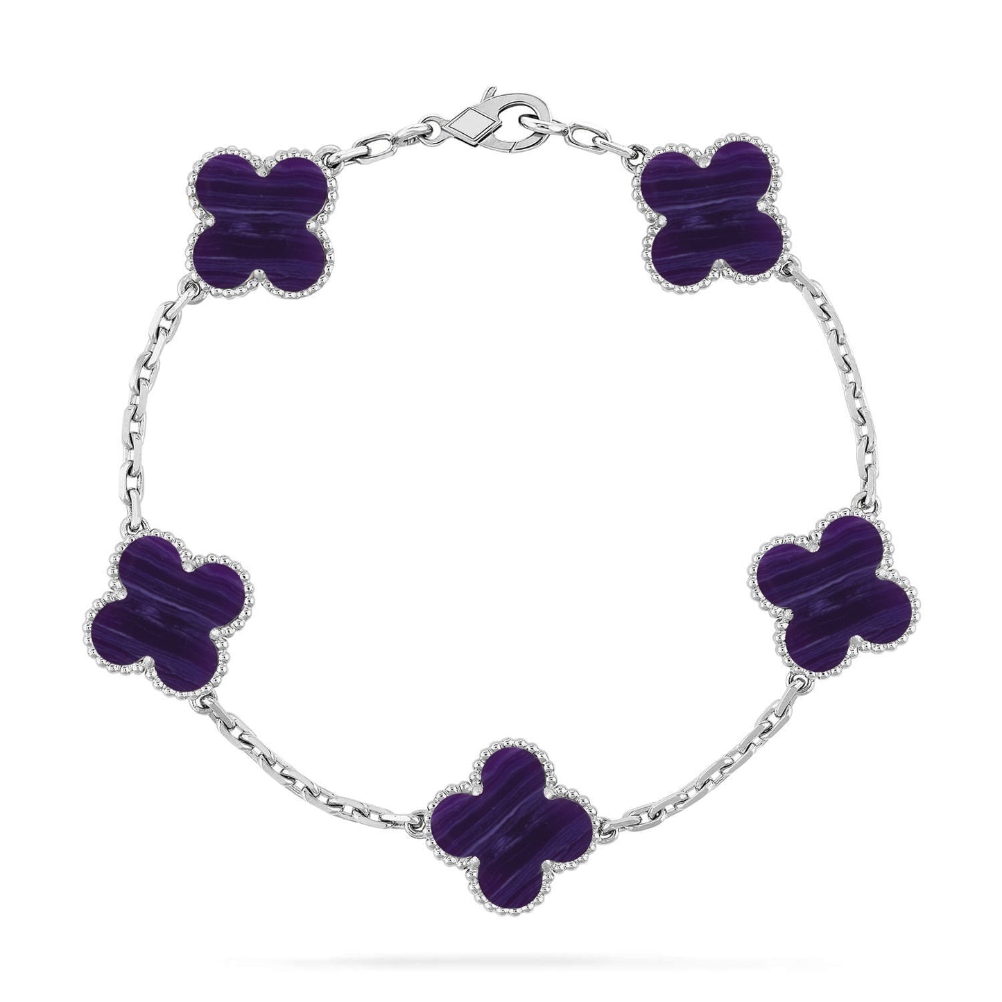 [Regal Jewels]CLOVER 5 MOTIF PURPLE STRIPES BRACELET COLLECTION