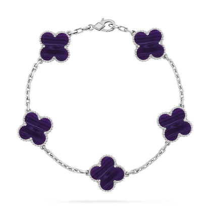 [Regal Jewels]CLOVER 5 MOTIF PURPLE STRIPES BRACELET COLLECTION