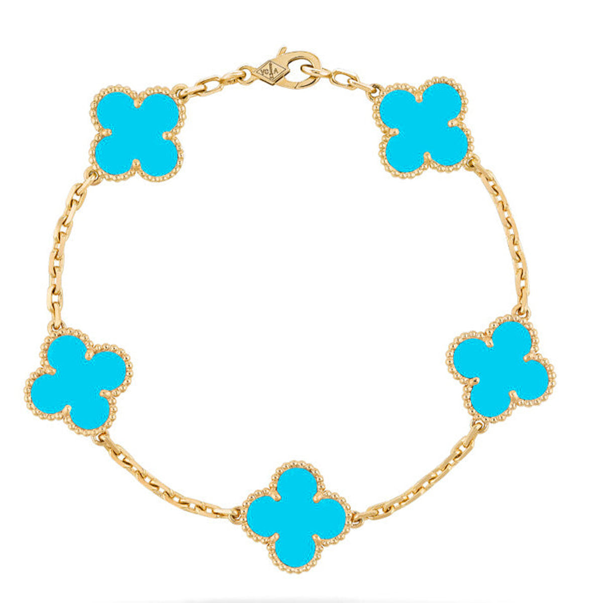 [Regal Jewels]CLOVER 5 MOTIF TURQUOISE BRACELET COLLECTION