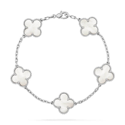[Regal Jewels]CLOVER SILVER MOP 5 MOTIF BRACELET