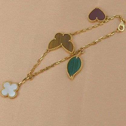[Regal Jewels]LUCKY SPRING 5 MOTIF GOLD BRACELET