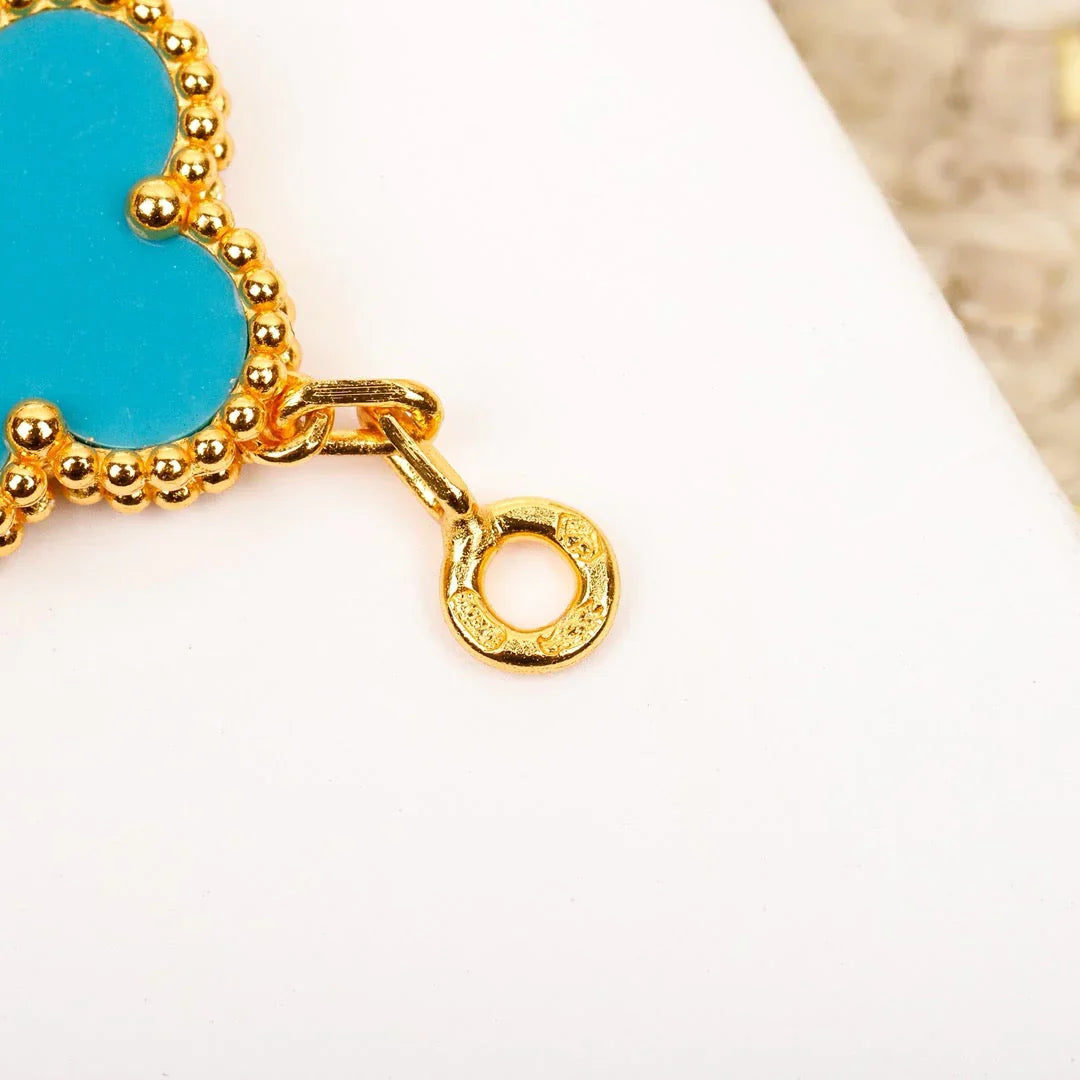 [Regal Jewels]CLOVER 5 MOTIF TURQUOISE BRACELET COLLECTION