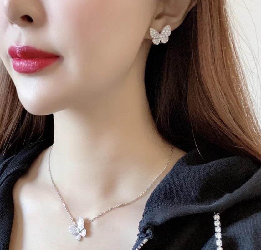 [Regal Jewels]BUTTERFLY ALL DIAMOND EARRINGS