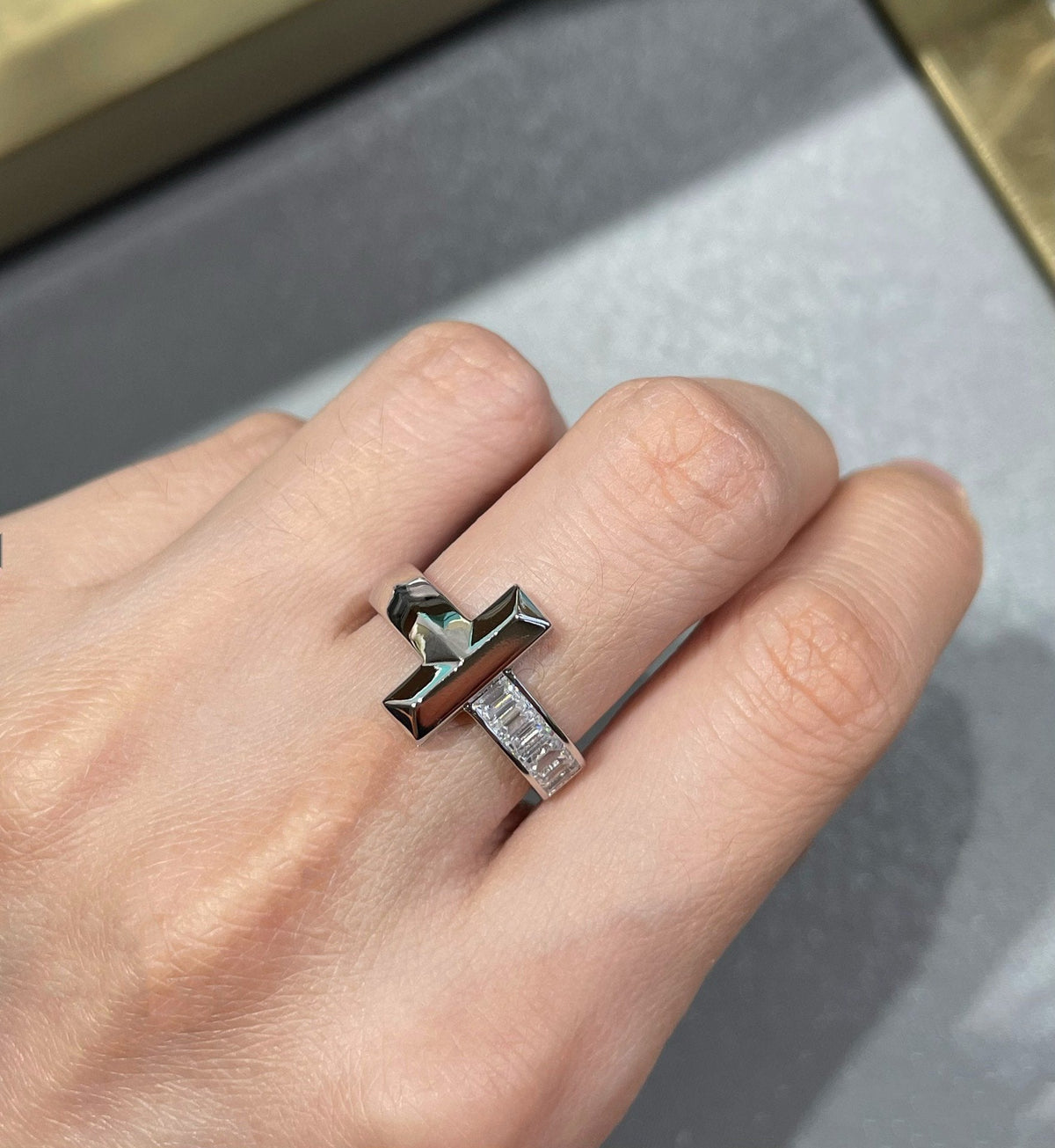[Aura Jewelry]T1 WIDE 4.5MM DIAMOND RING
