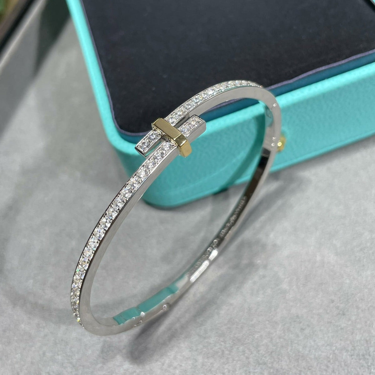 [Aura Jewelry]EDGE DIAMOND GOLD SILVER BRACELET
