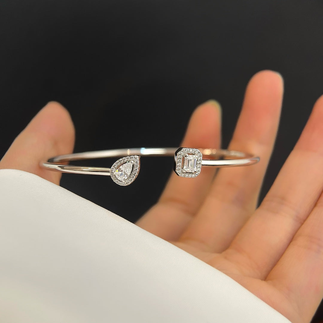 [Regal Jewels]JONC FLEX MY TWIN TOI & MOI SILVER DIAMOND BRACELET