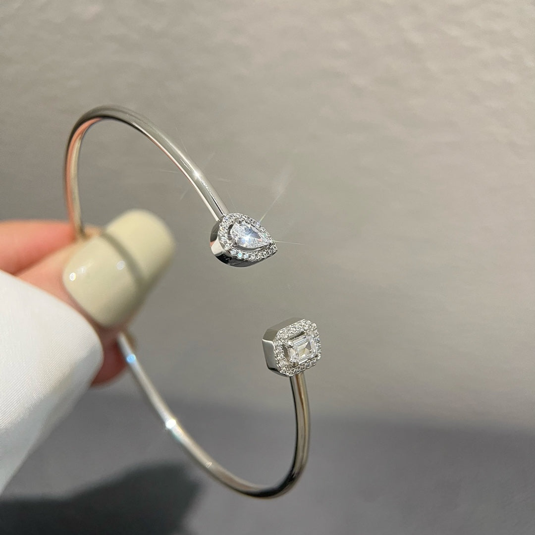 [Regal Jewels]JONC FLEX MY TWIN TOI & MOI SILVER DIAMOND BRACELET