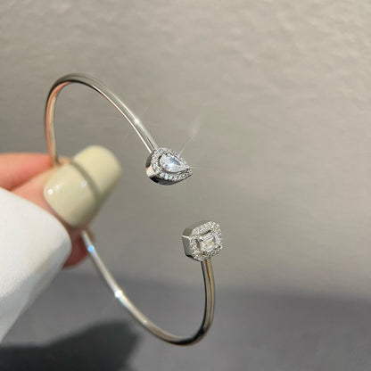 [Regal Jewels]JONC FLEX MY TWIN TOI & MOI SILVER DIAMOND BRACELET