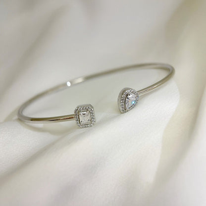 [Regal Jewels]JONC FLEX MY TWIN TOI & MOI SILVER DIAMOND BRACELET