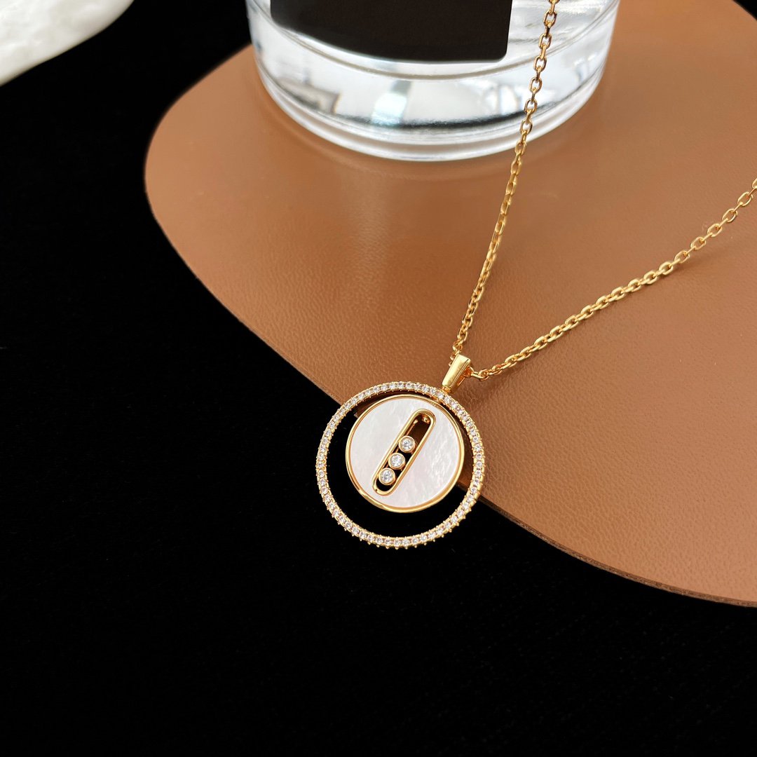 [Regal Jewels]LUCKY MOVE MM NACRE BLANCHE DIAMOND NECKLACE