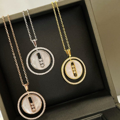 [Regal Jewels]LUCKY MOVE MM NACRE BLANCHE DIAMOND NECKLACE