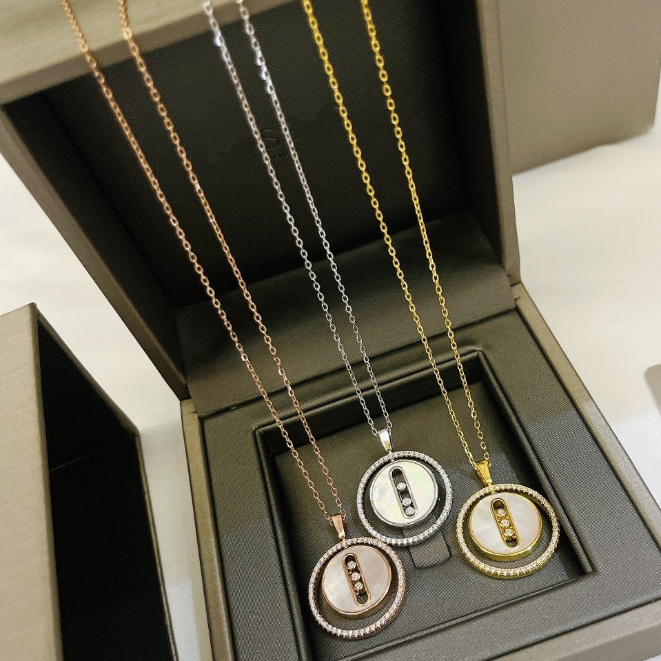 [Regal Jewels]LUCKY MOVE MM NACRE BLANCHE DIAMOND NECKLACE