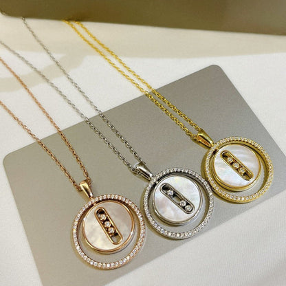 [Regal Jewels]LUCKY MOVE MM NACRE BLANCHE DIAMOND NECKLACE
