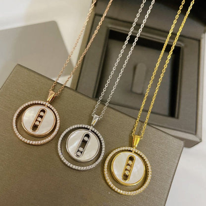 [Regal Jewels]LUCKY MOVE MM NACRE BLANCHE DIAMOND NECKLACE