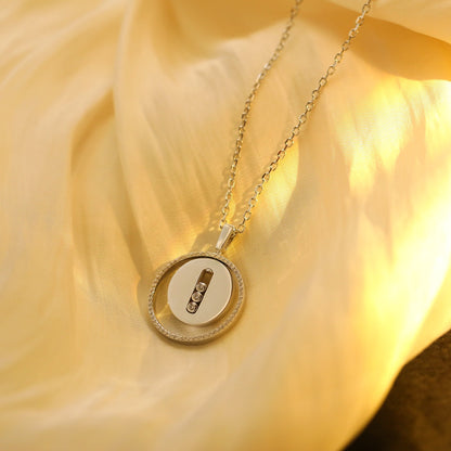 [Regal Jewels]LUCKY MOVE MM SILVER DIAMOND NECKLACE