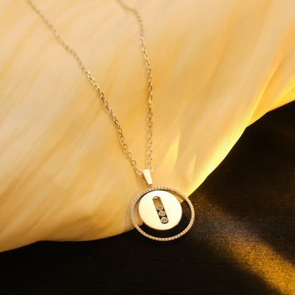 [Regal Jewels]LUCKY MOVE MM SILVER DIAMOND NECKLACE